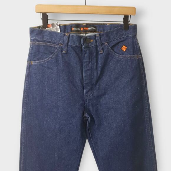 Wrangler 13 Original Flame Resistant Jeans Dark Wash Workwear Mens Sz 30x36 NWT - Picture 2 of 13